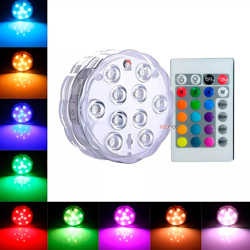 Iluminación RGB para piscinas - Inalámbrico con control remoto